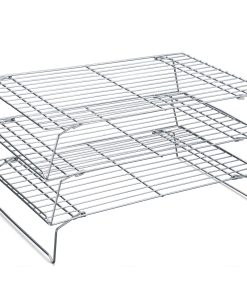 3P Tier Cooling Rack for Baking, 10"×16" Stackable Stainless Steel Baking Rack, Oven Safe Roasting Rack & Wire Rack & Cookie Cooling Rack for Cooking, Roasting, Grilling