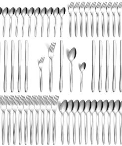 60 Pieces Silverware Set, Cutlery Set for 12, Food-Grade Stainless Steel Tableware Flatware Set, Forks Spoons and Knives Set for Home Restaurant Hotel, Mirror Polished, Dishwasher Safe